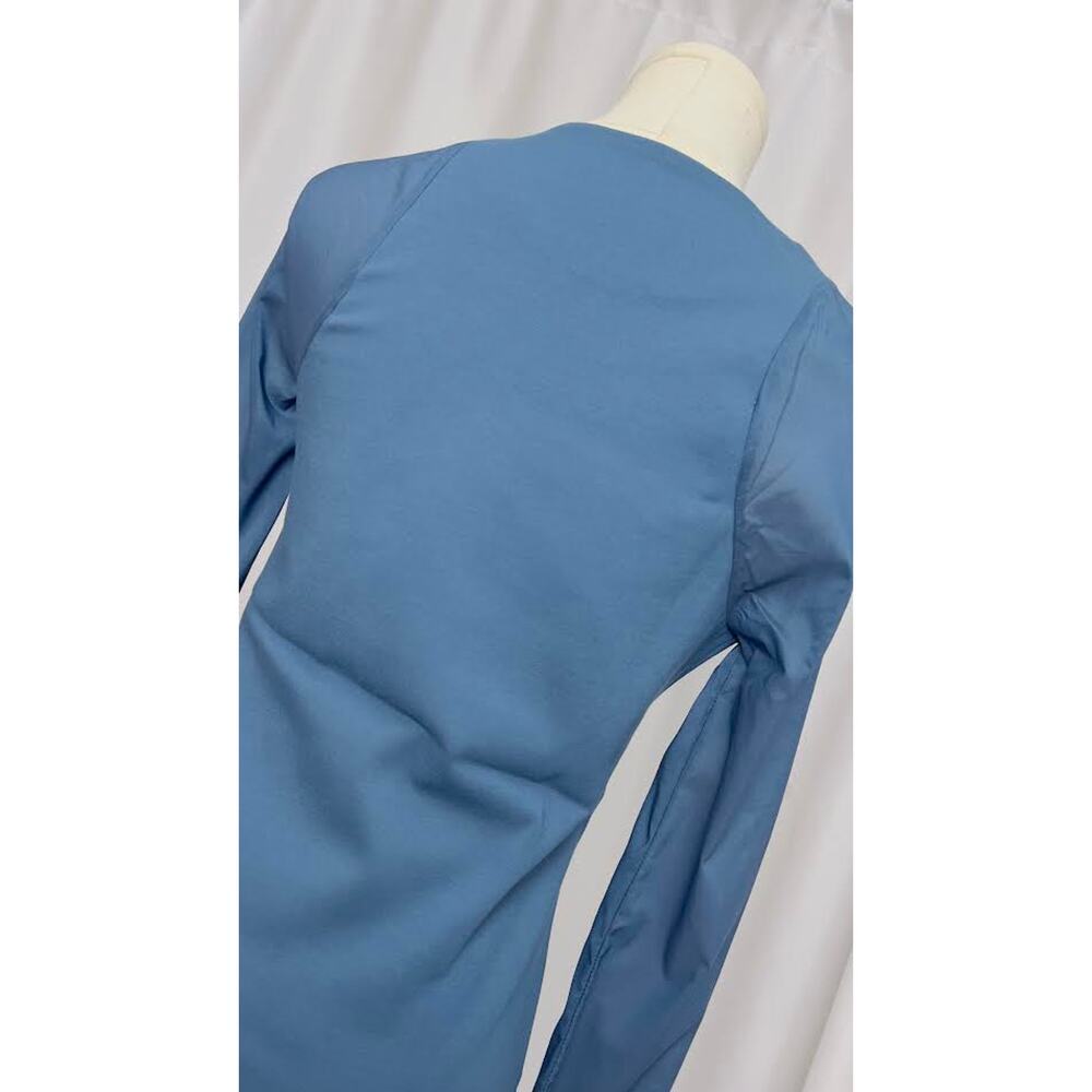 NWT! Kate Spade Saturday Sheer-Sleeve Top (L, Blue) - Picture 6 of 11